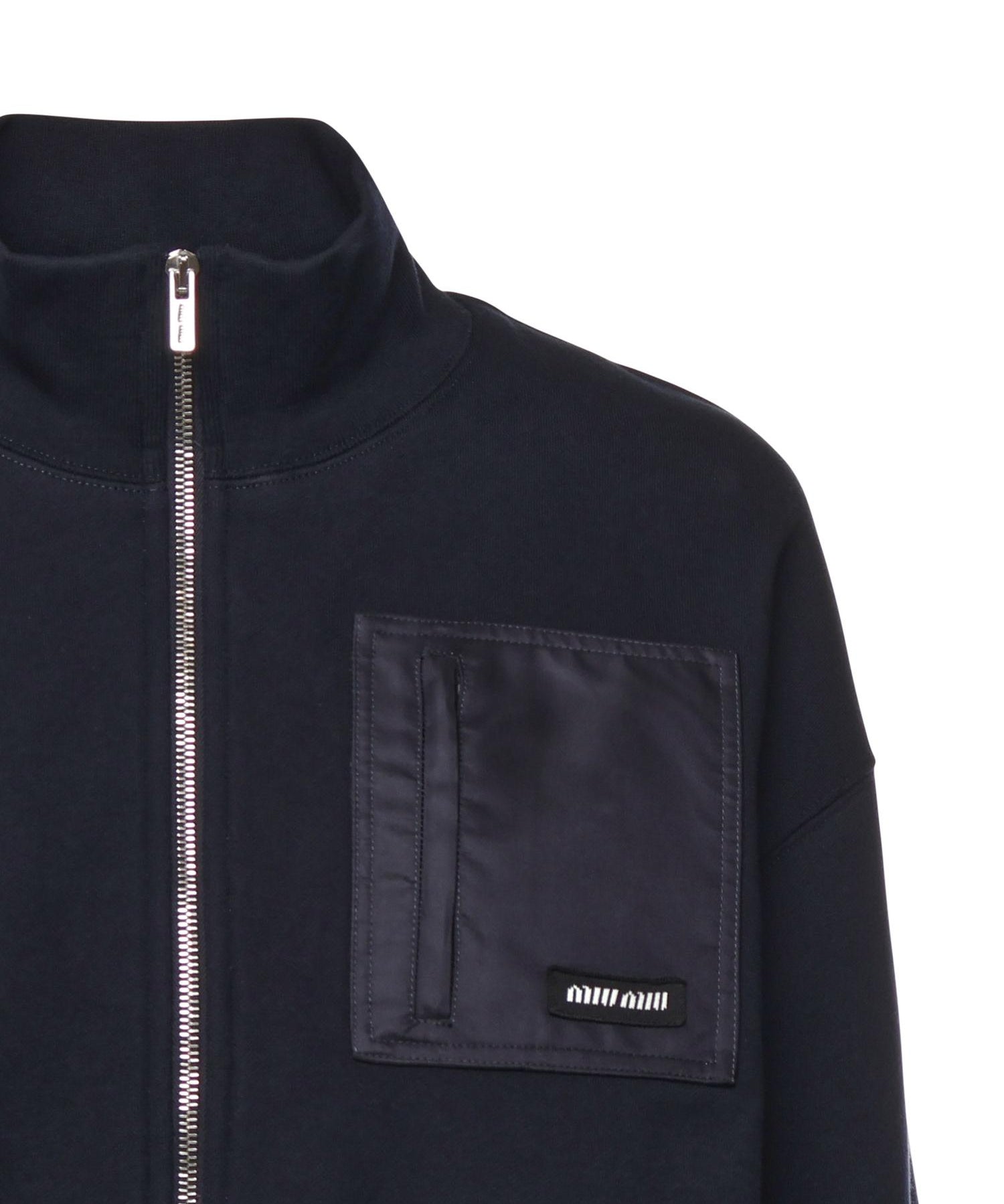 Felpa in cotone con zip MJLA09 18TPF0008 MIU MIU 