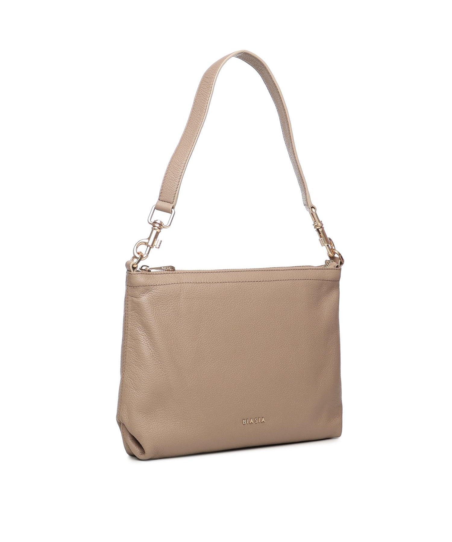Borsa a spalla con logo BIBP9FA01 TAUPE BIASIA 