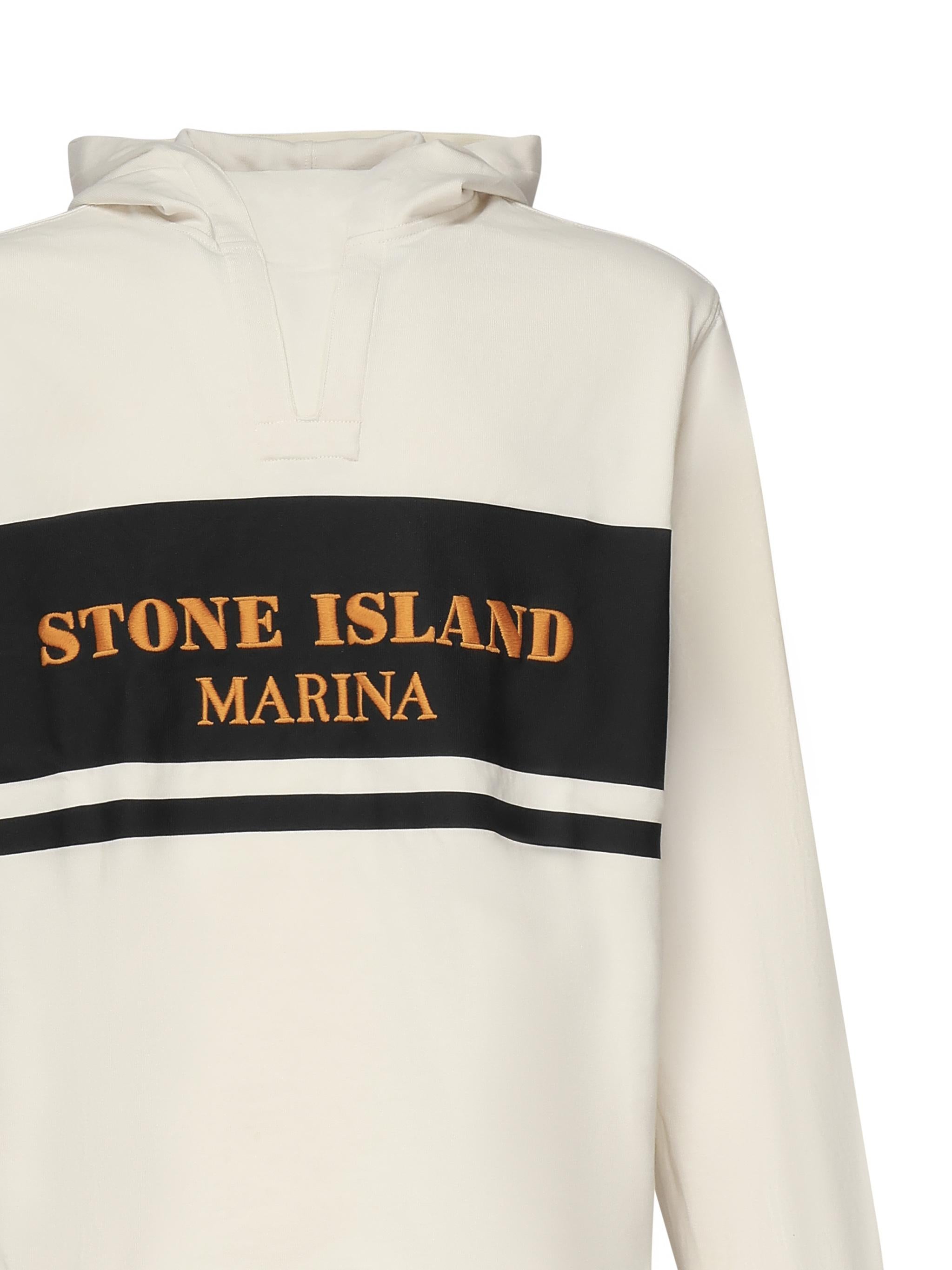 Felpa con cappuccio riga e logo K1S156100029 S00X5V0093 STONE ISLAND 