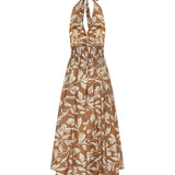 Abito lungo in popeline stampato 2611221042600 001 MAX MARA 