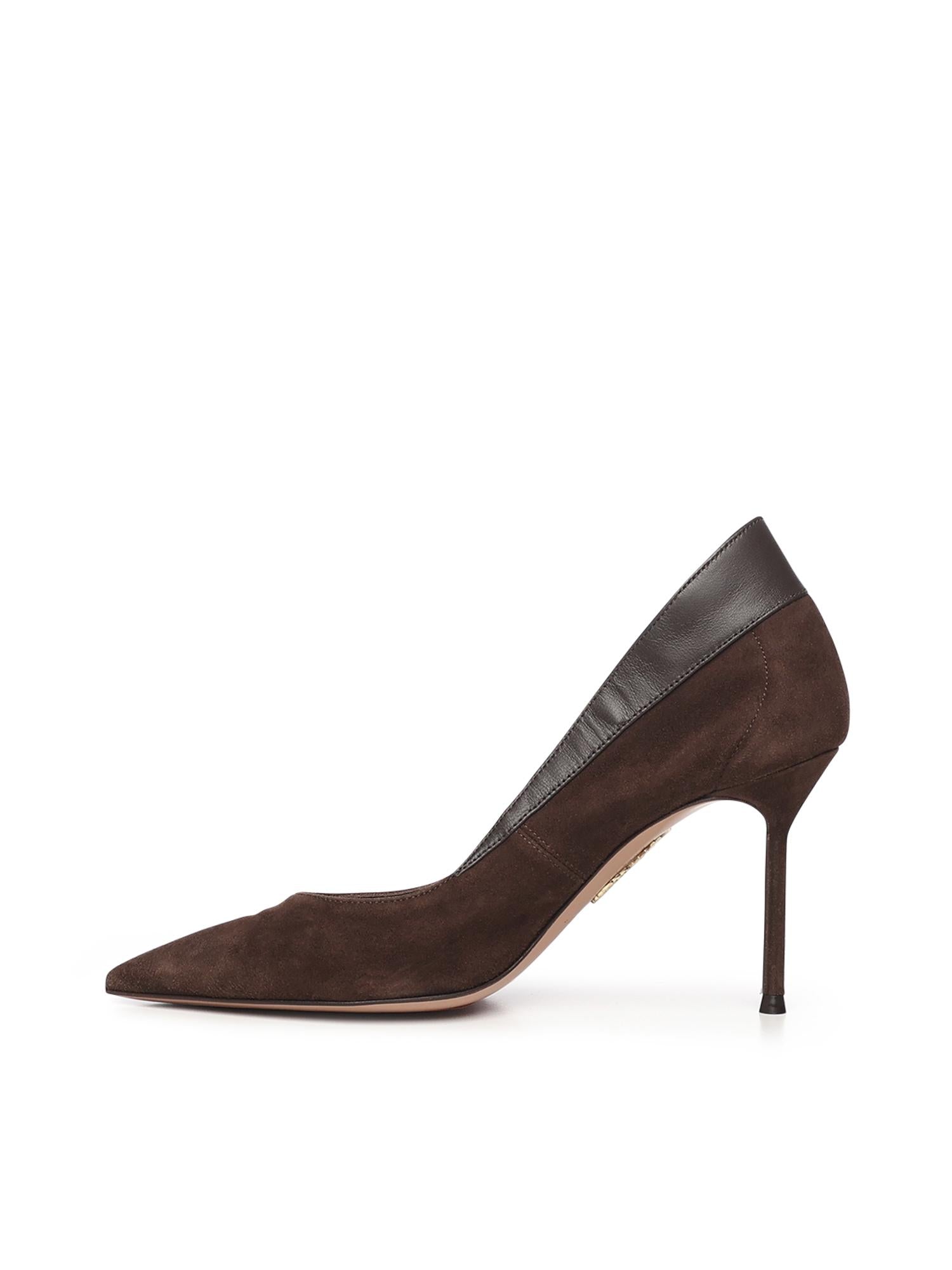 Pumps Guanto in suede<BR/> GTOMIDP0 SAAESP AQUAZZURA 