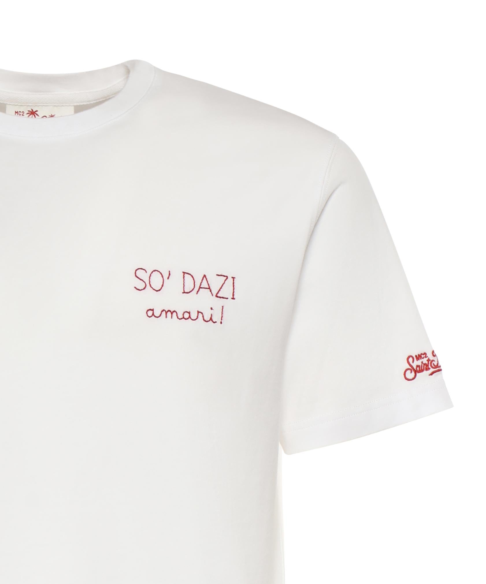 T-shirt in cotone con ricamo POT0001 00163L MC2 SAINT BARTH 