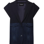 Smanicato monopetto in denim e tela di lana DJ726 DS0345MLQ1800 DONDUP 