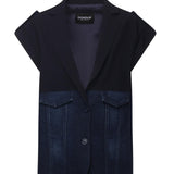 Smanicato monopetto in denim e tela di lana DJ726 DS0345MLQ1800 DONDUP 