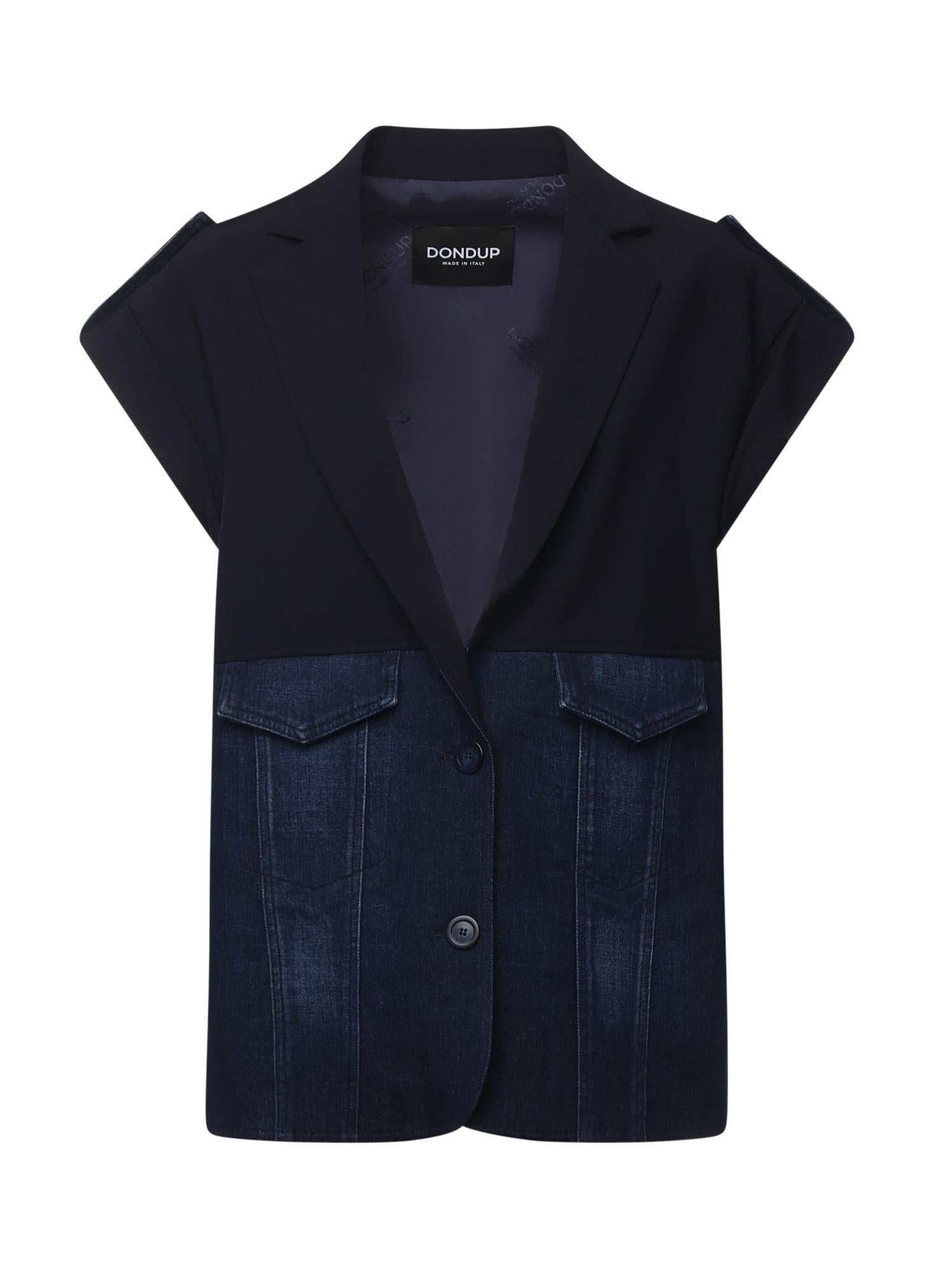 Smanicato monopetto in denim e tela di lana DJ726 DS0345MLQ1800 DONDUP 