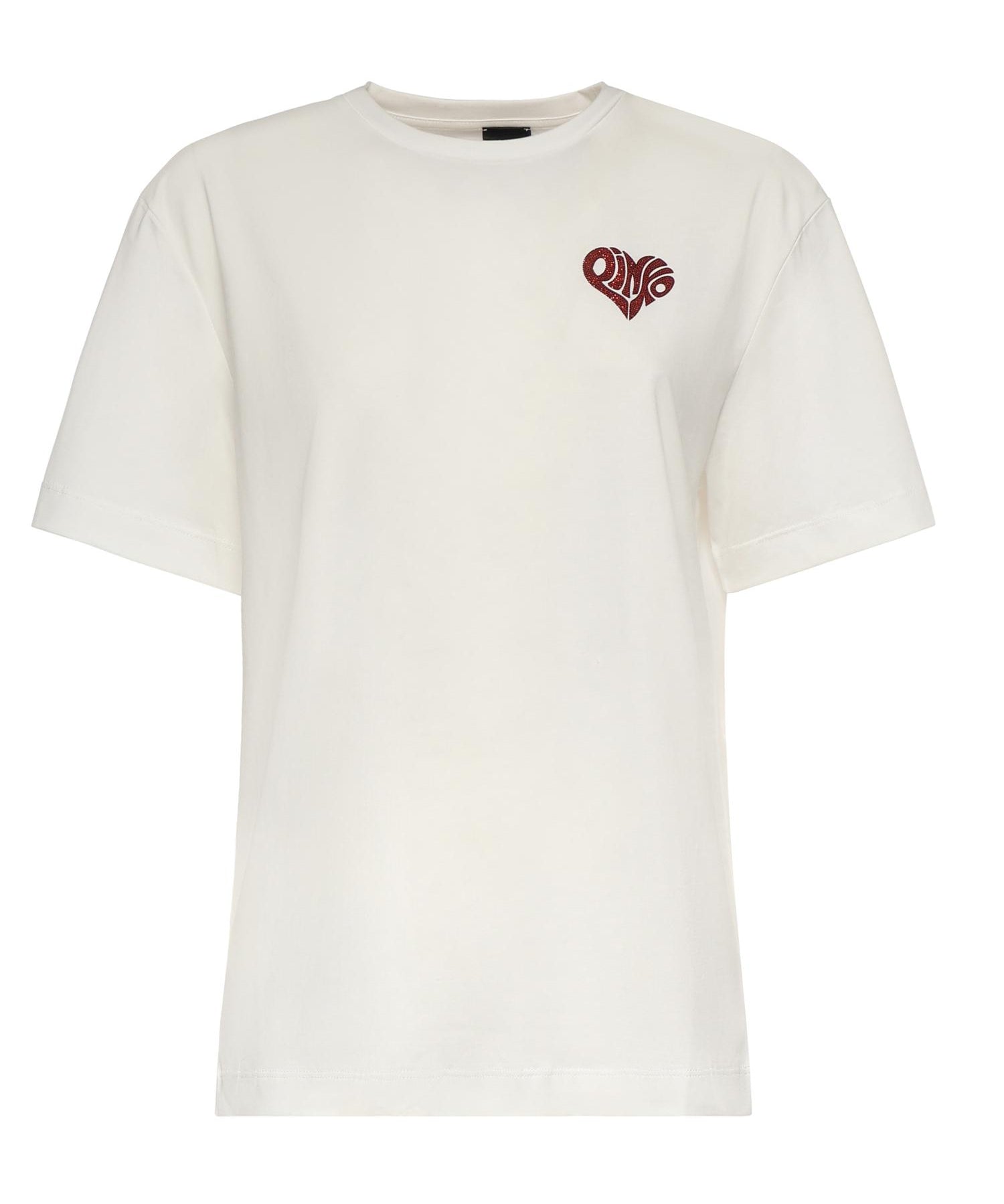 T-shirt con lettering Amore in strass 105526 A33IZR2 PINKO 