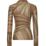 Top in jersey lamé con stampa Iride 5UJM20 5U867993 PUCCI 