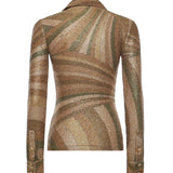 Top in jersey lamé con stampa Iride 5UJM20 5U867993 PUCCI 