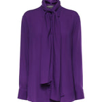 Camicia con sciarpa in georgette di seta 872329 TUN135210 BALENCIAGA 