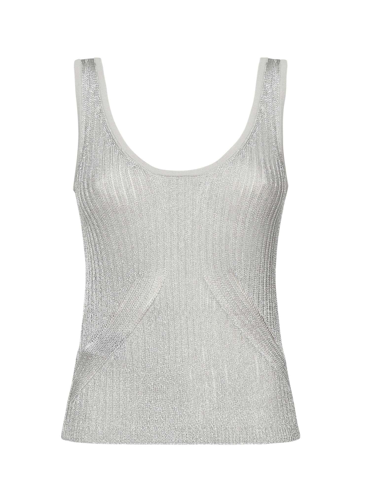 Canottiera in maglia metallizzata 105148 A2LOI12 PINKO 