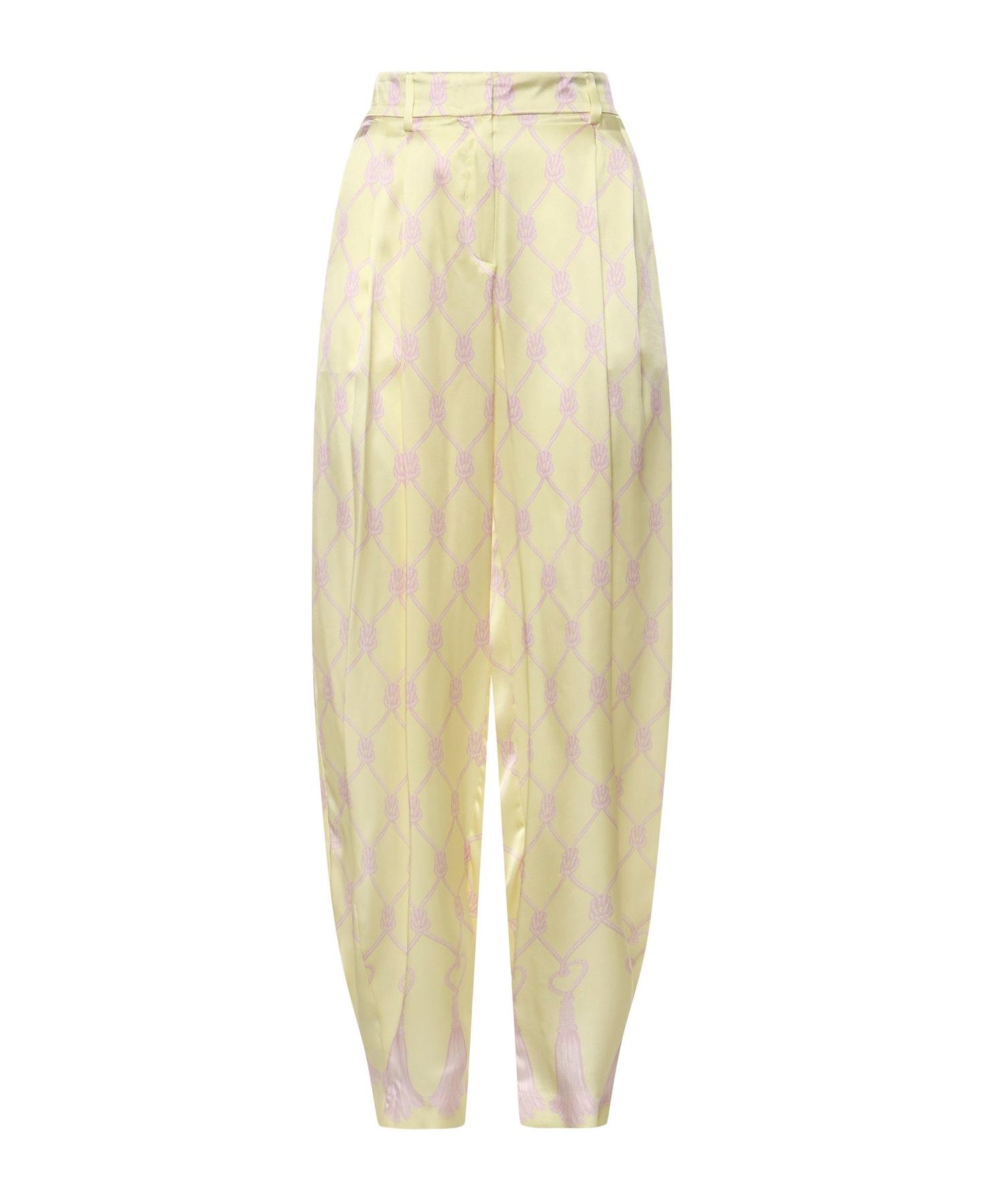Pantaloni in seta con stampa nappine 80AAA118 N0695162 GENNY 