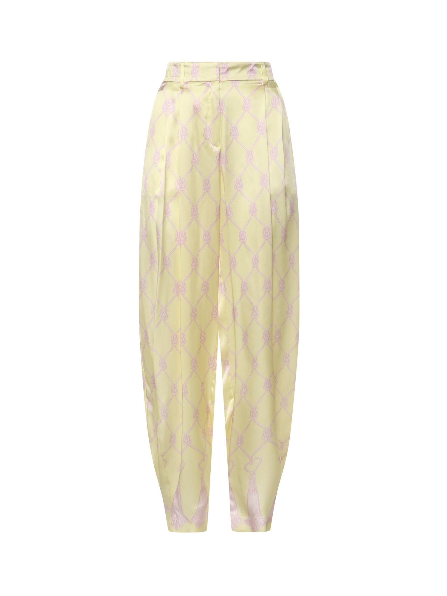 Pantaloni in seta con stampa nappine 80AAA118 N0695162 GENNY 