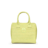 Borsa shopper piccola Beach in rafia con logo Love Birds 106832 A39YVV0 PINKO 