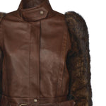 Giacca cropped in pelle CHC25ACV43206 28D CHLOÉ 