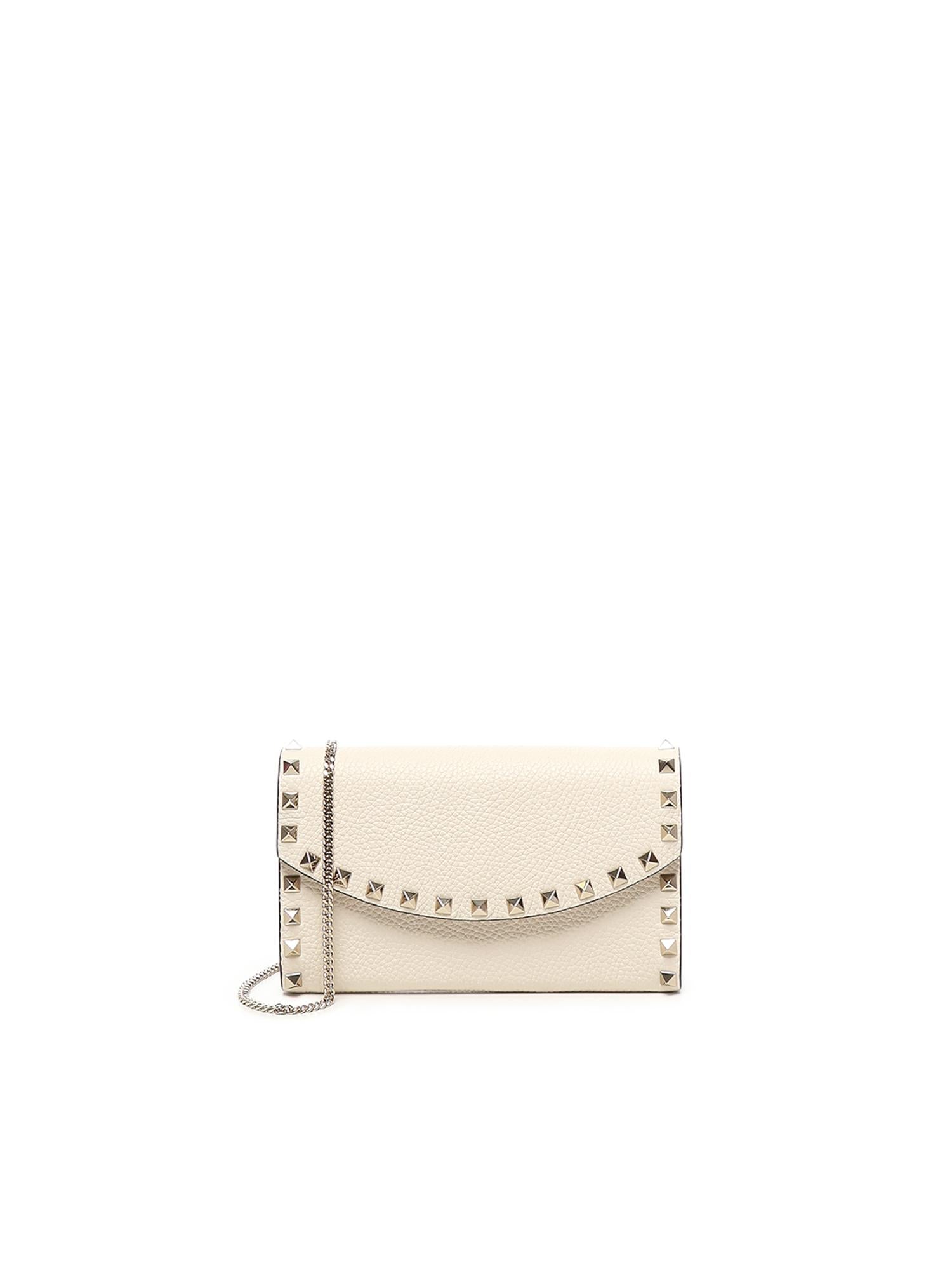 Portafoglio Rockstud in pelle con catena 7W2P0AR6 VSHI16 VALENTINO GARAVANI 