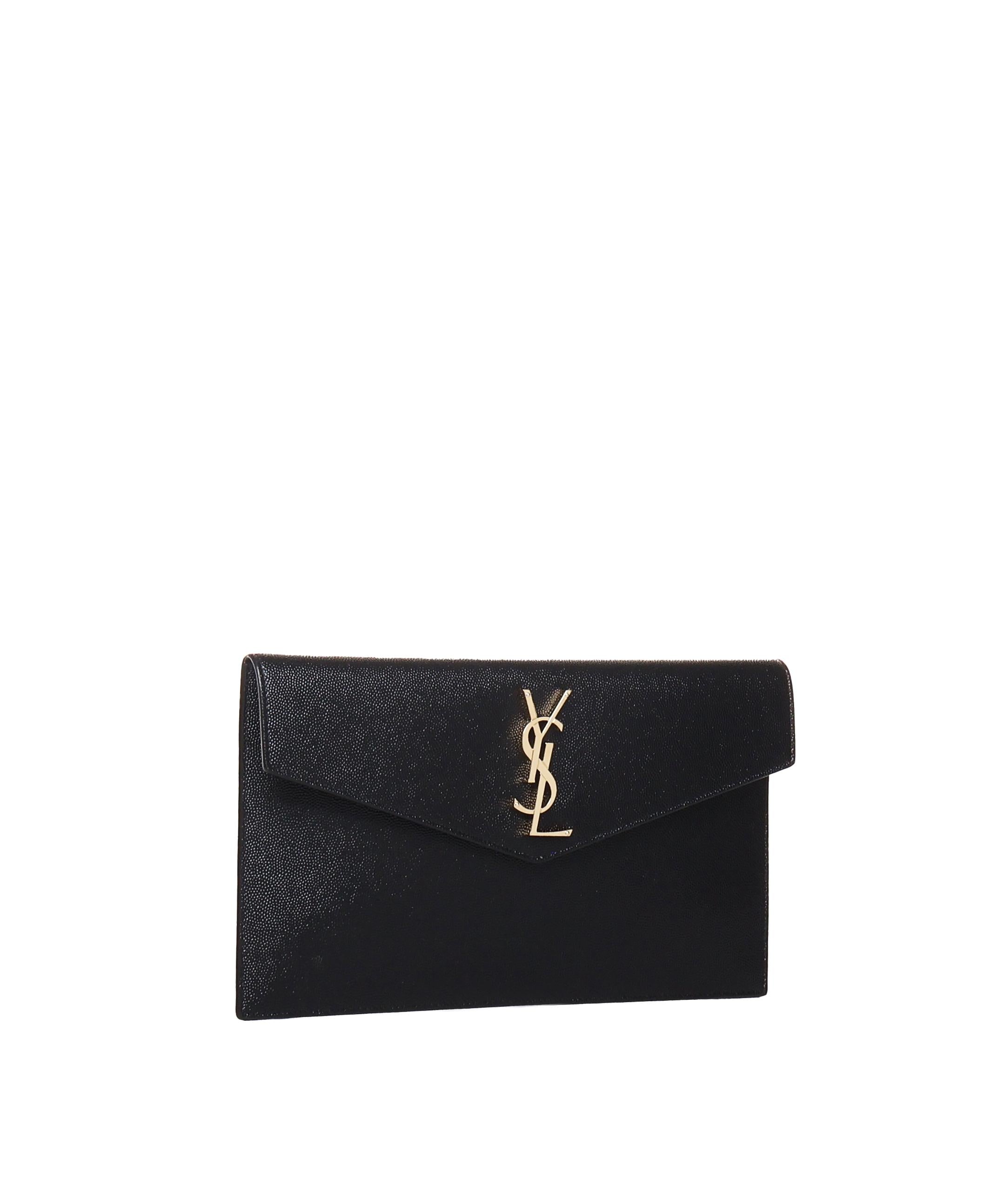 Pochette Uptown in pelle goffrata grain de poudre 565739 1GF0J1000 SAINT LAURENT 