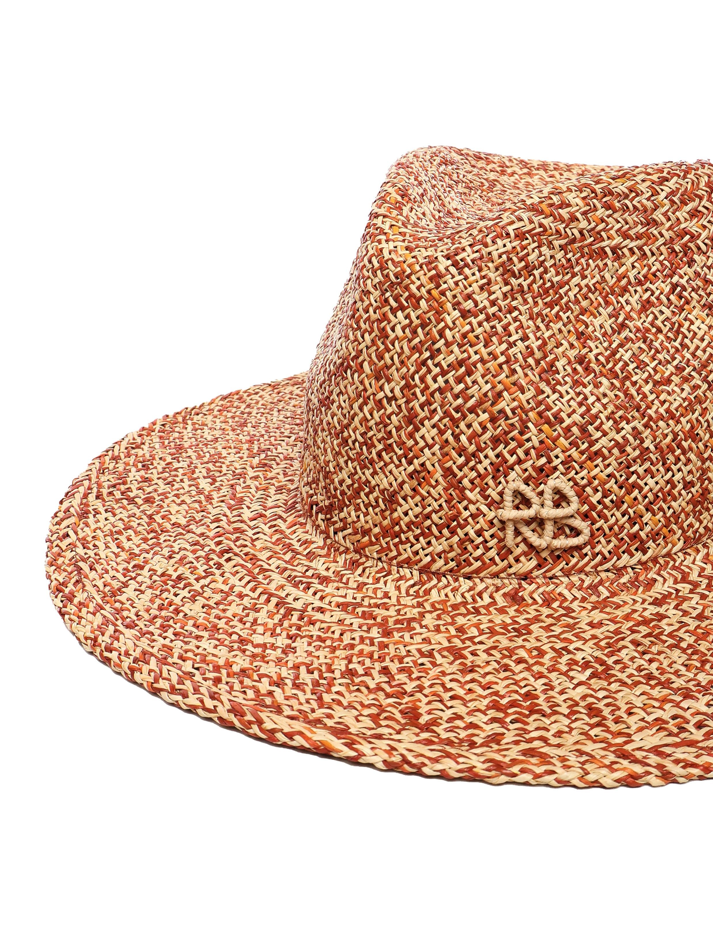 Fedora in paglia con logo FDR036067PS25 STR-9P-MICSRBBEIGE RED RUSLAN BAGINSKIY 