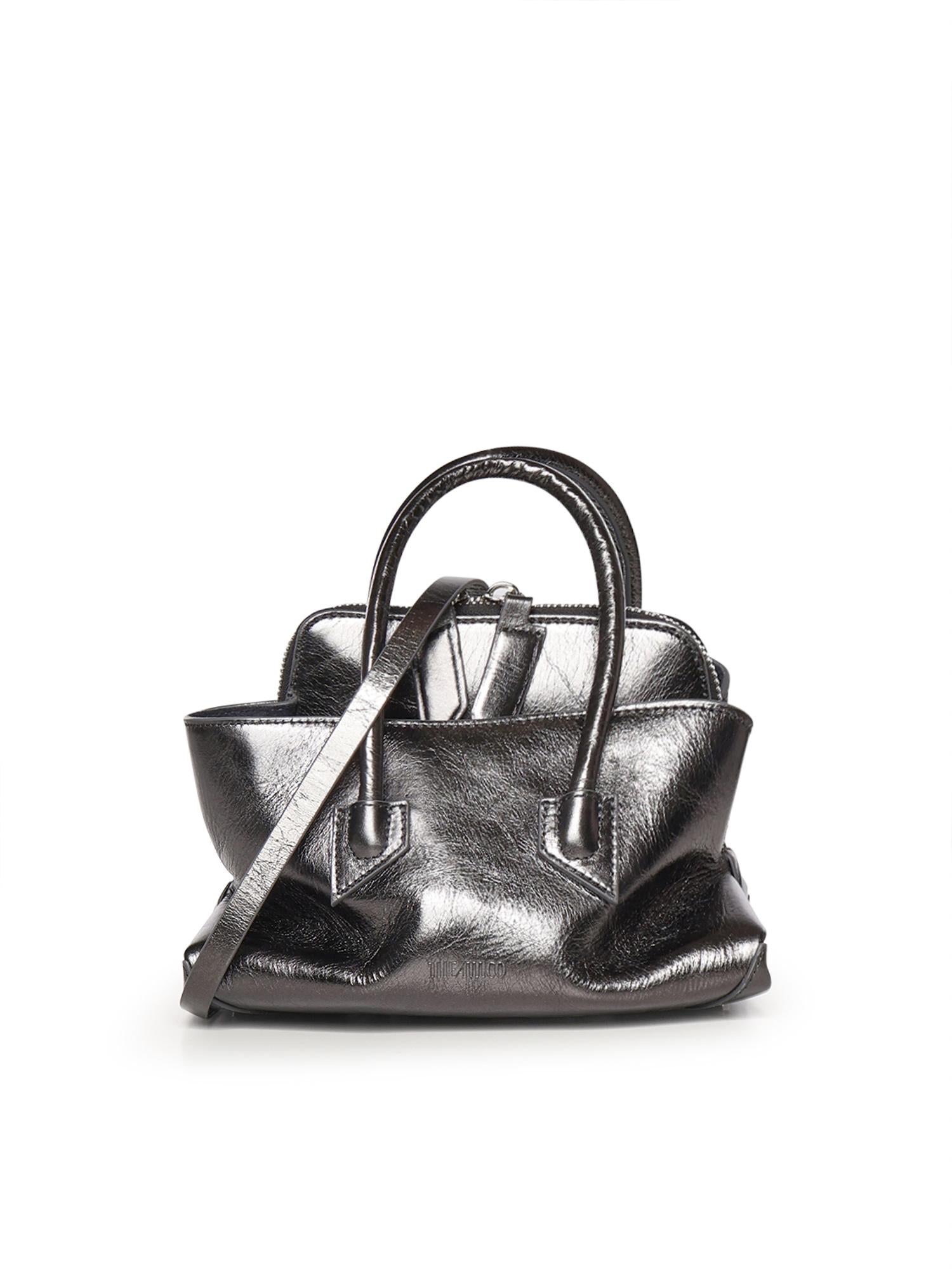 Top handle La Passeggiata Mini in pelle laminata 260WAH00063 LBT070AA233 THE Attico 