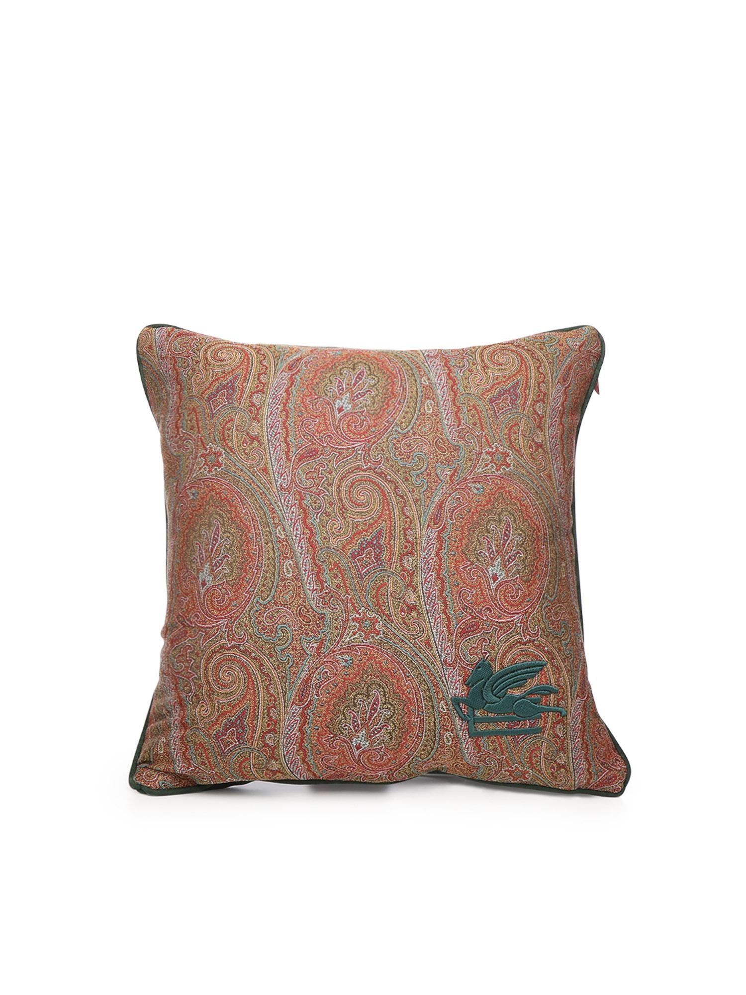 Cuscino in velluto e pelle con motivo Arnica UHNA0003 AQ321V0018 ETRO HOME 