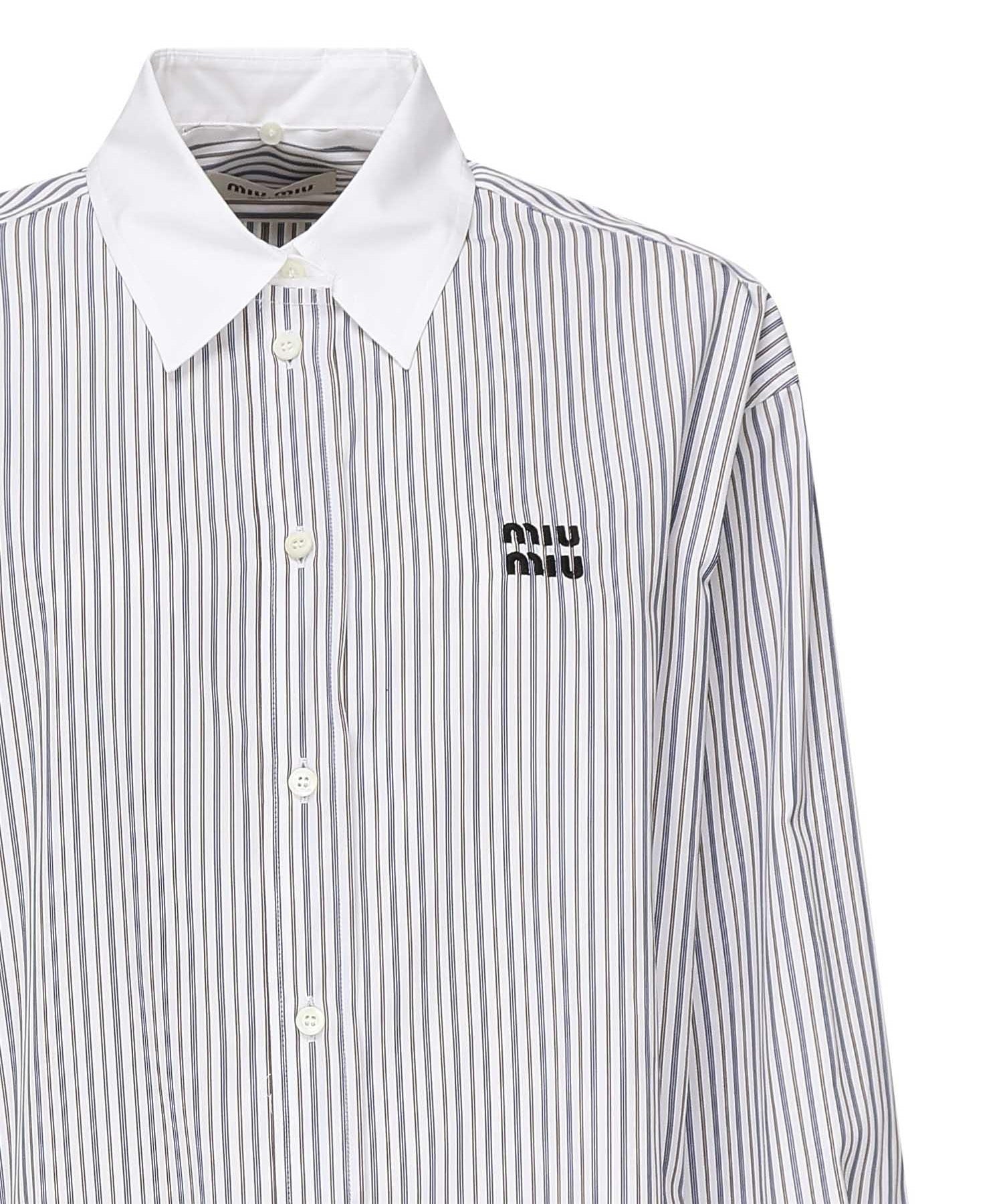Camicia in popeline a righe<BR/> MK1971 174TF0963 MIU MIU 