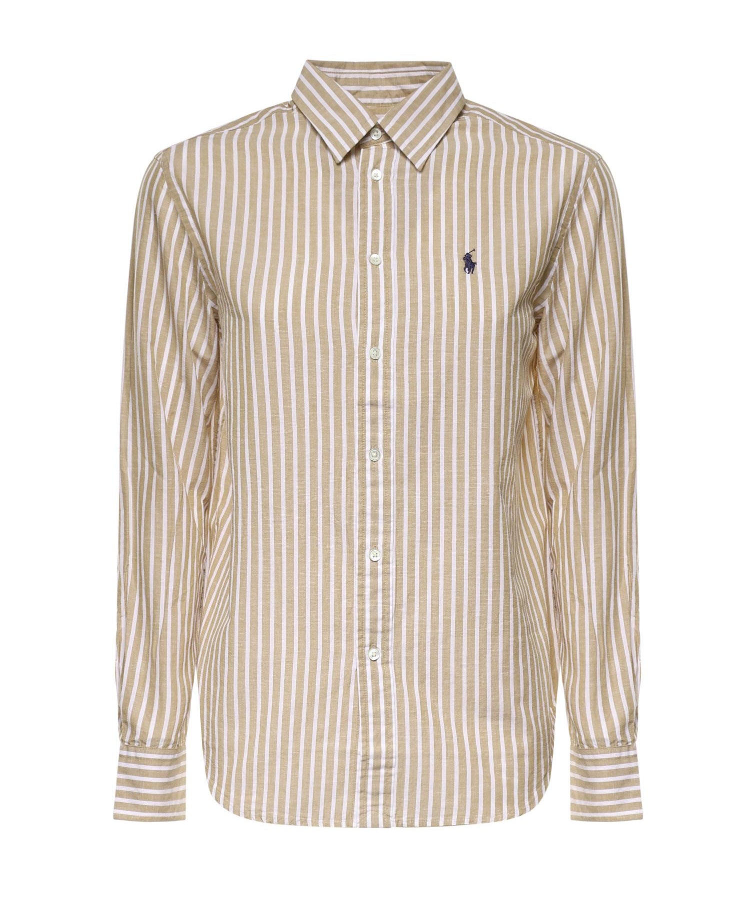 Camicia in cotone e lino con logo 211971514 501 POLO RALPH LAUREN 