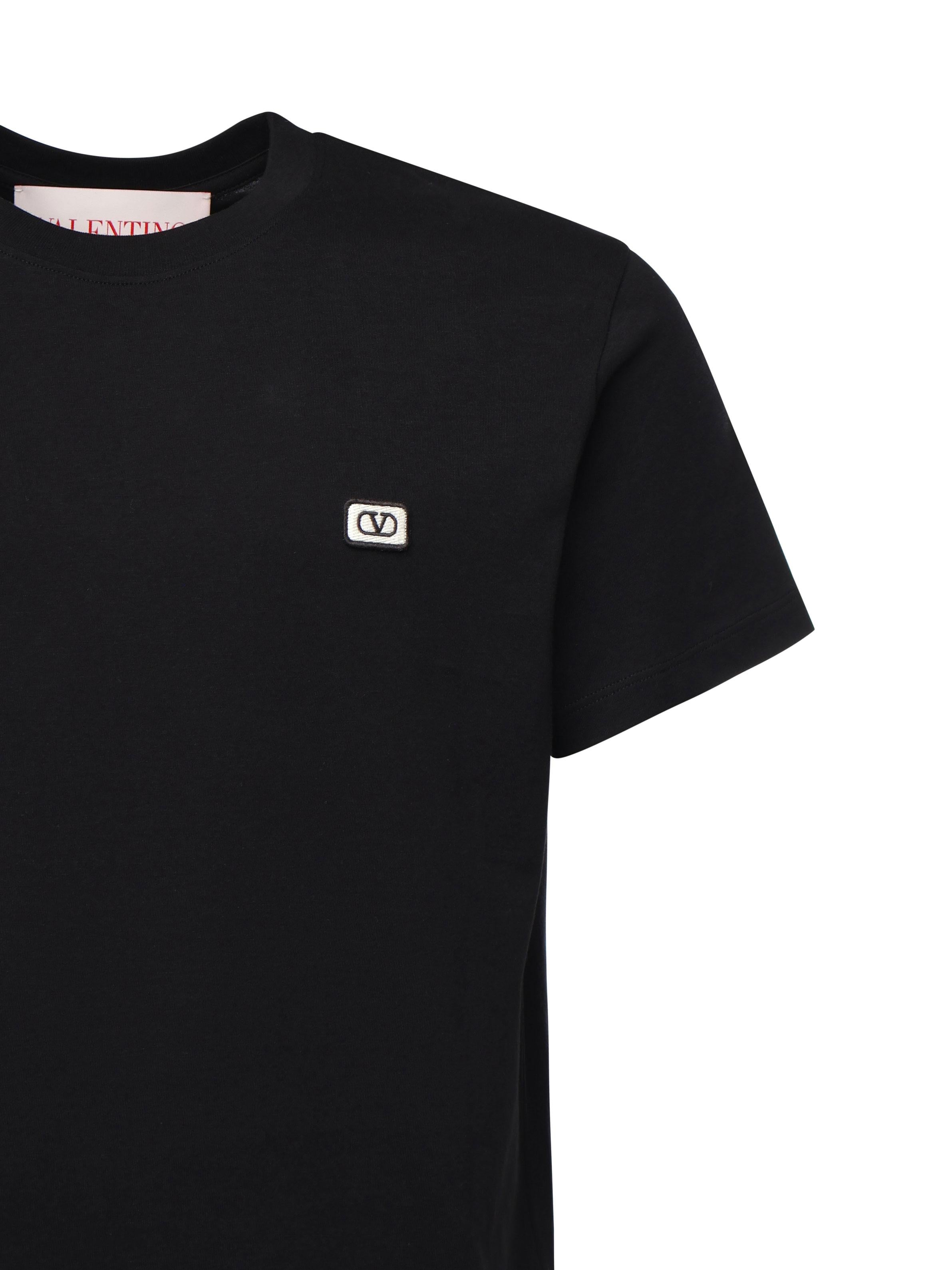 T-Shirt in cotone con patch VLogo 6V3MG10V AQ80NO VALENTINO GARAVANI 