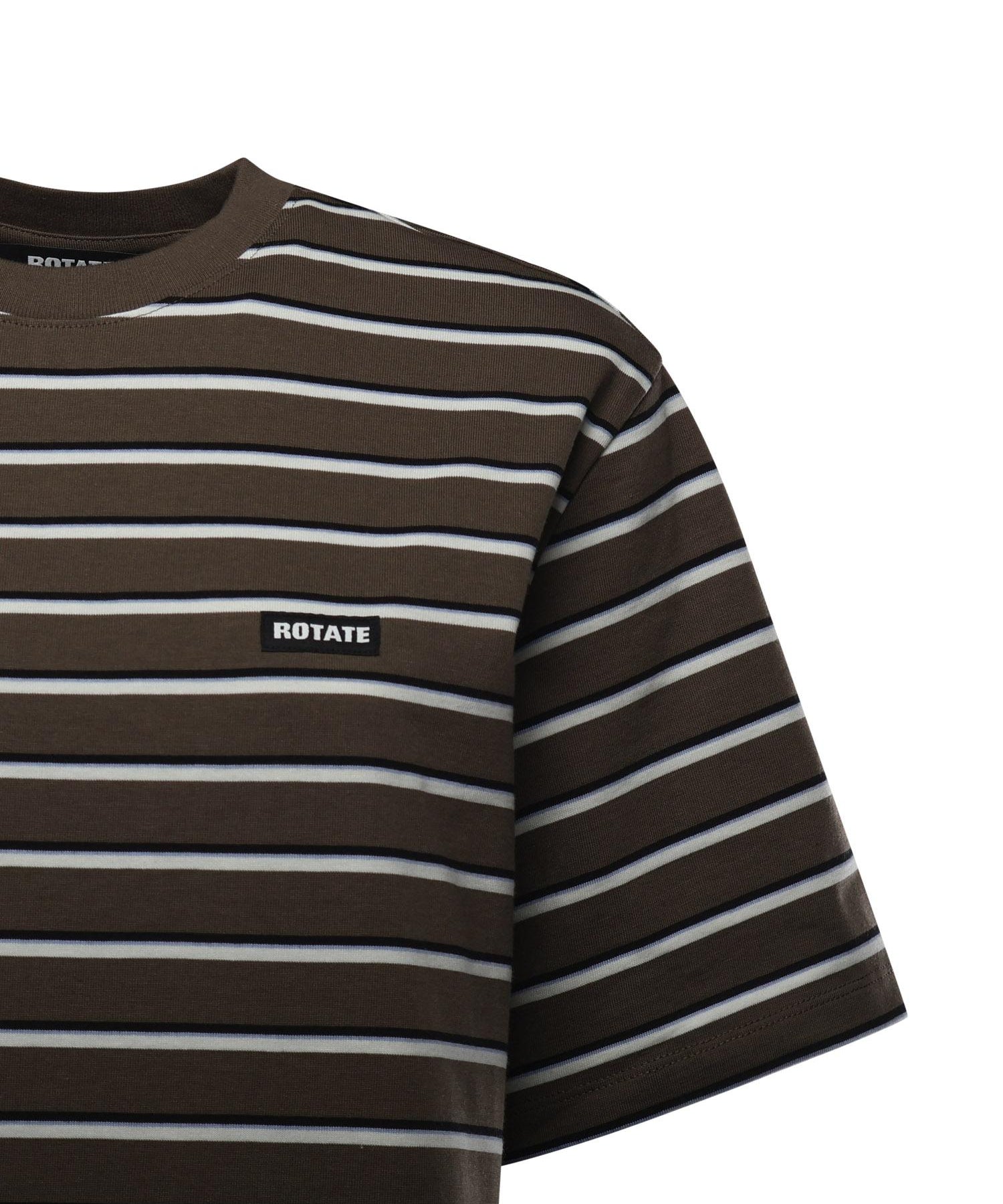T-shirt in jersey di cotone a righe 115318 2476 ROTATE 
