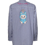 Camicia Brigitte a righe con stampa Labubu in popeline BRIG005 01929L MC2 SAINT BARTH 