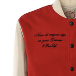 Bomber Varsity in nappa e tessuto VARSITY NAPPAROSSO GIULIANO GALIANO 