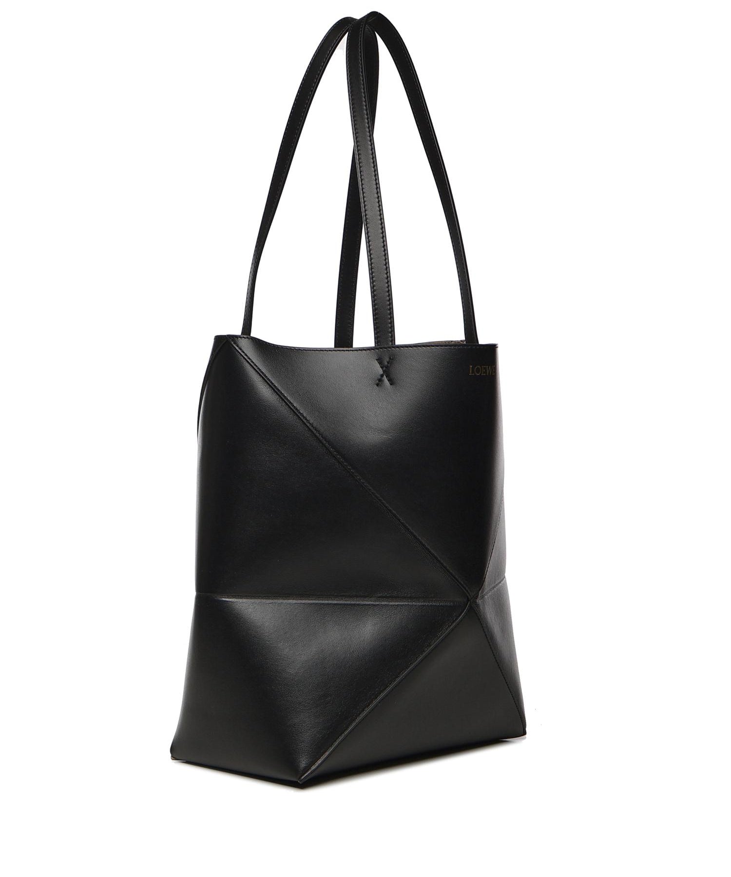 Borsa Puzzle Fold Tote media in pelle di vitello A657G50X01 1100 LOEWE 