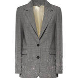 Giacca in principe di Galles con cristalli GWP02069 P00231760567 GOLDEN GOOSE 