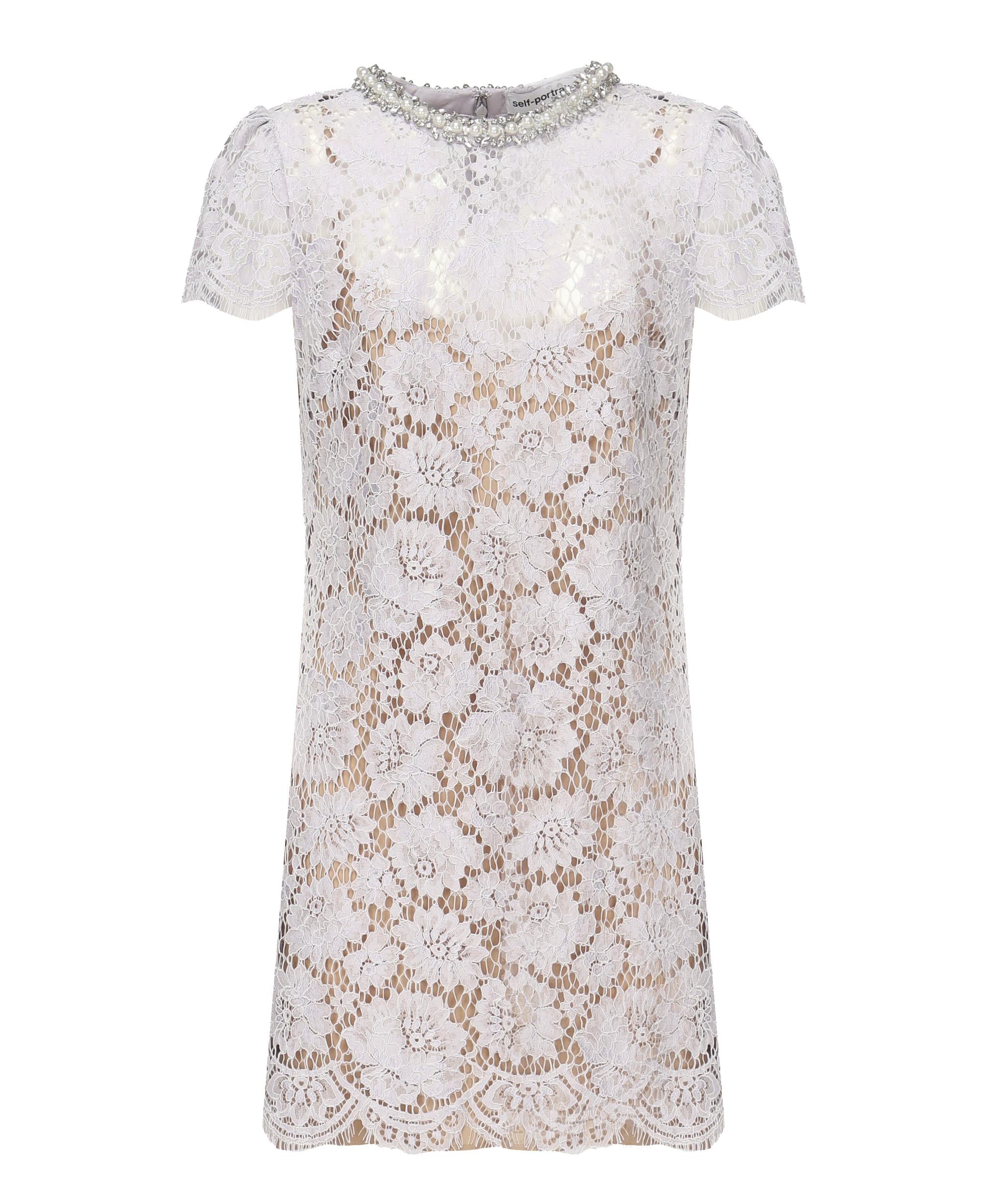 Mini abito in pizzo SS25049S LILAC SELF-PORTRAIT 