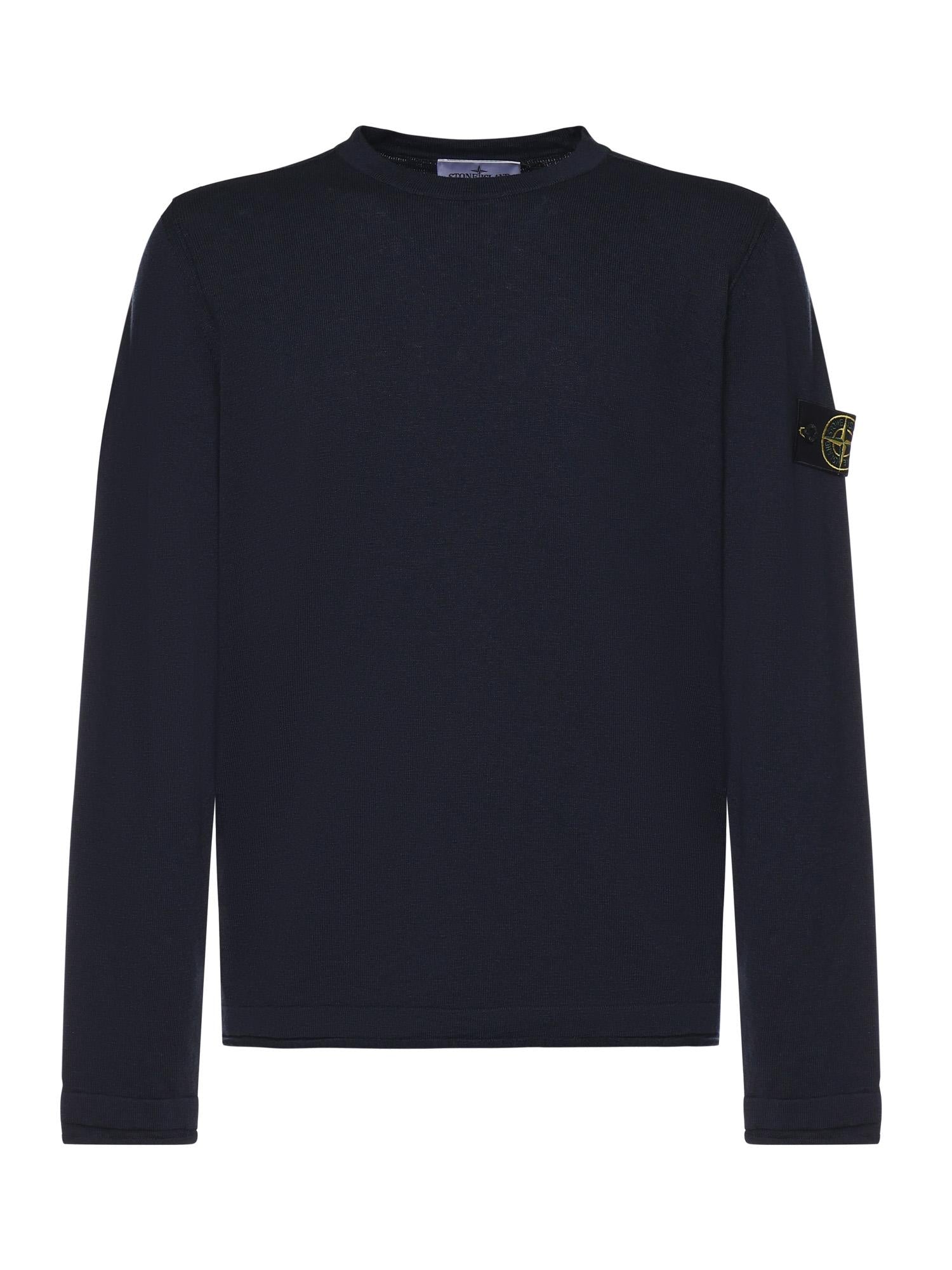 Maglione in cotone e nylon con logo<BR/> L1S155100052 S00B0V0020 STONE ISLAND 