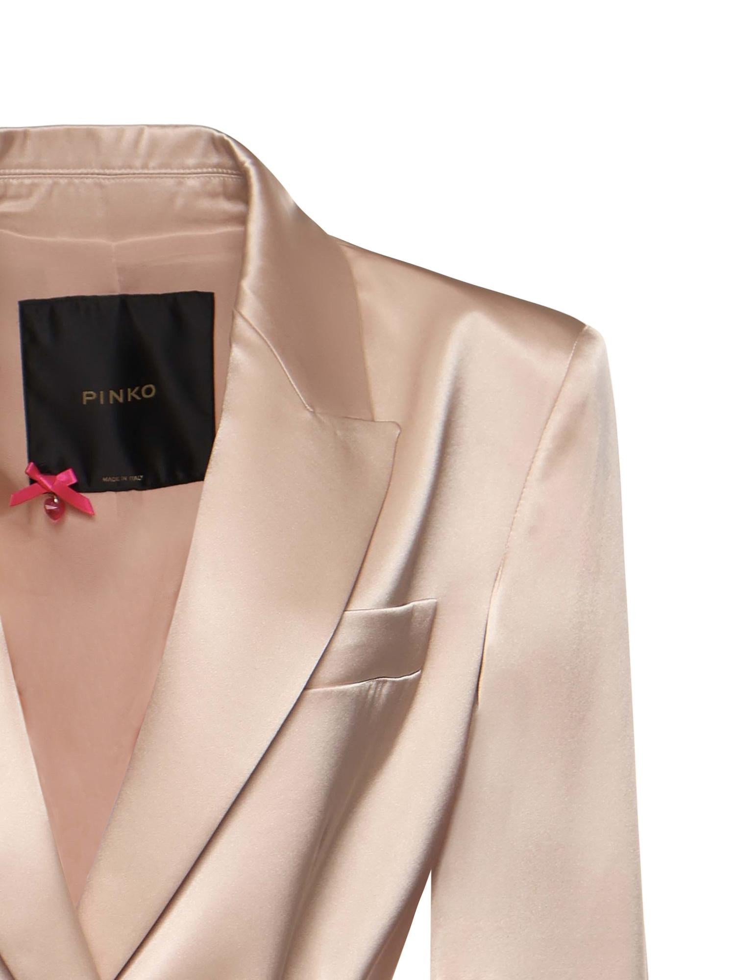 Giacca in satin con cintura 106589 A1Y5Q35 PINKO 