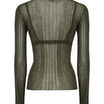Maglia semitrasparente a costine 102977 A1NDX18 PINKO 