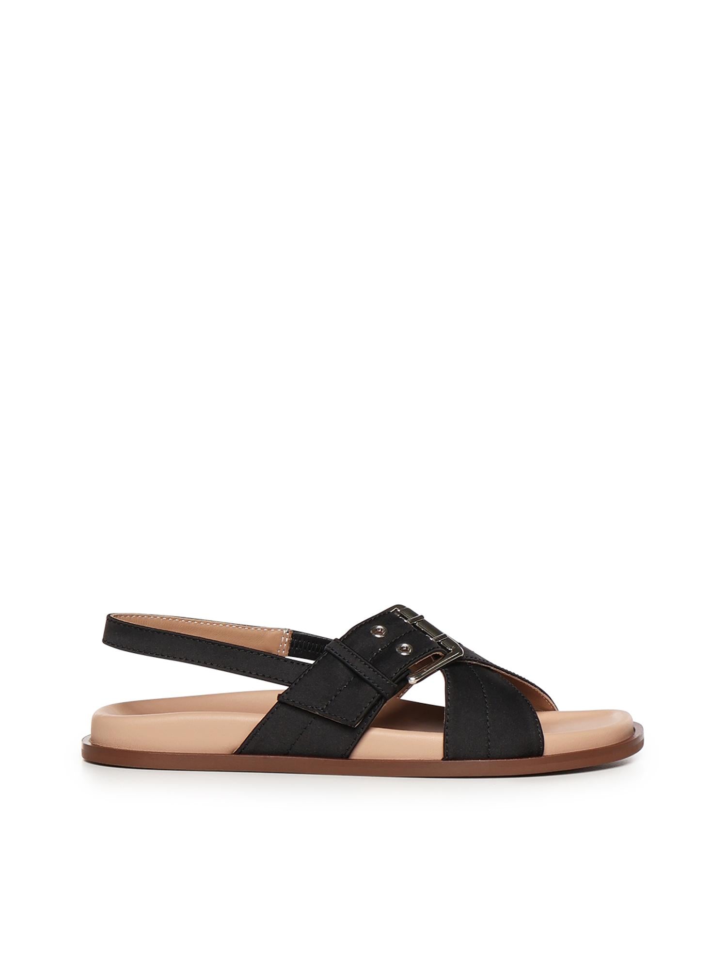 Sandalo Christine in satin A57175 NERO CARMENS 