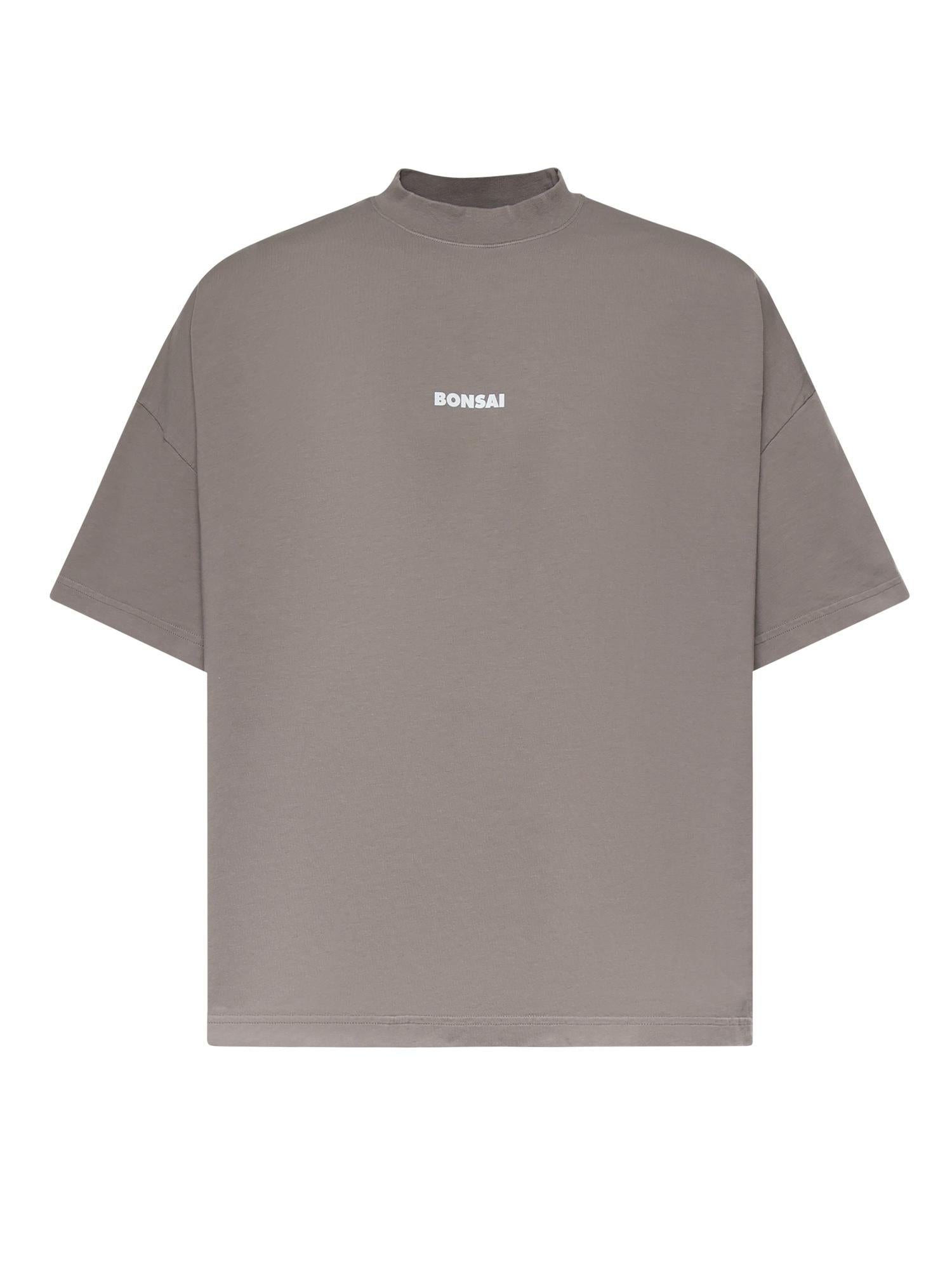 T-shirt in cotone con logo TS001001 BRUSHED NICKEL BONSAI 