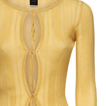 Maglia costine aperta con laccetti 104771 A1NDC43 PINKO 