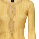 Maglia costine aperta con laccetti 104771 A1NDC43 PINKO 