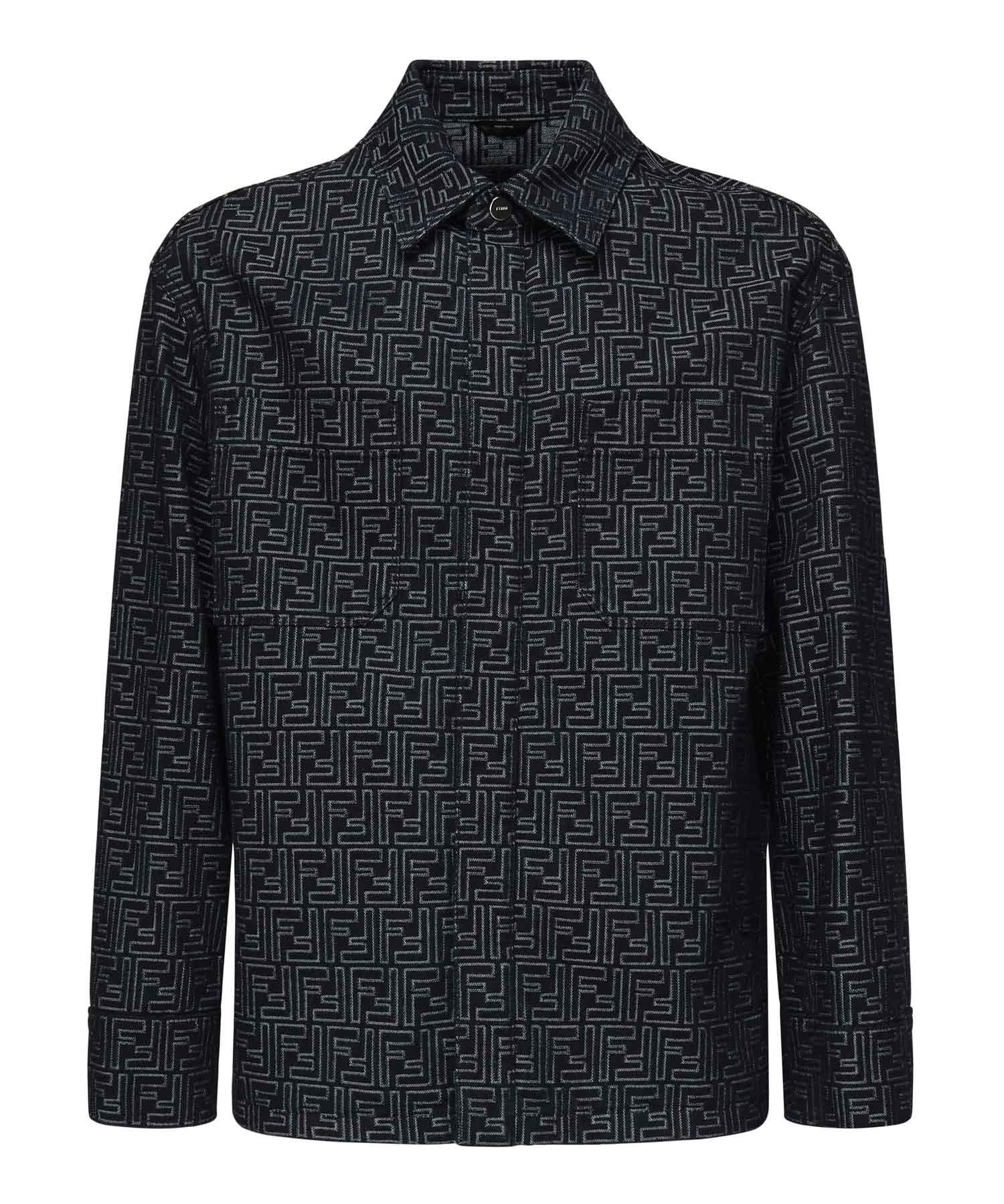 Giacca in denim FF Jacquard FW1321 AUX4F0BUZ FENDI 