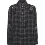 Camicia a quadri con pizzo 106109 A30DIK1 PINKO 