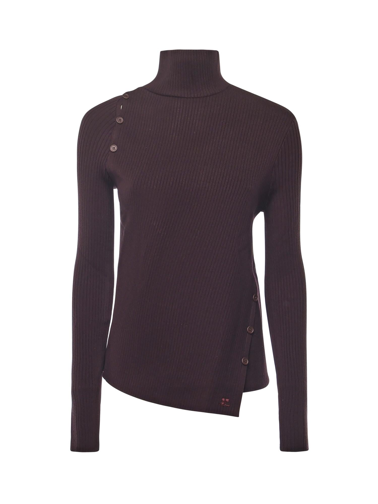 Maglione con bottoni obliqui <BR/> 425MPU258FI001 4010 COURREGES 
