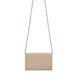 Pochette con catena Cassandre in pelle grain de poudre 377828 BOW012721 SAINT LAURENT 