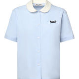 Camicia in cotone con logo MK2020 10IVF0013 MIU MIU 