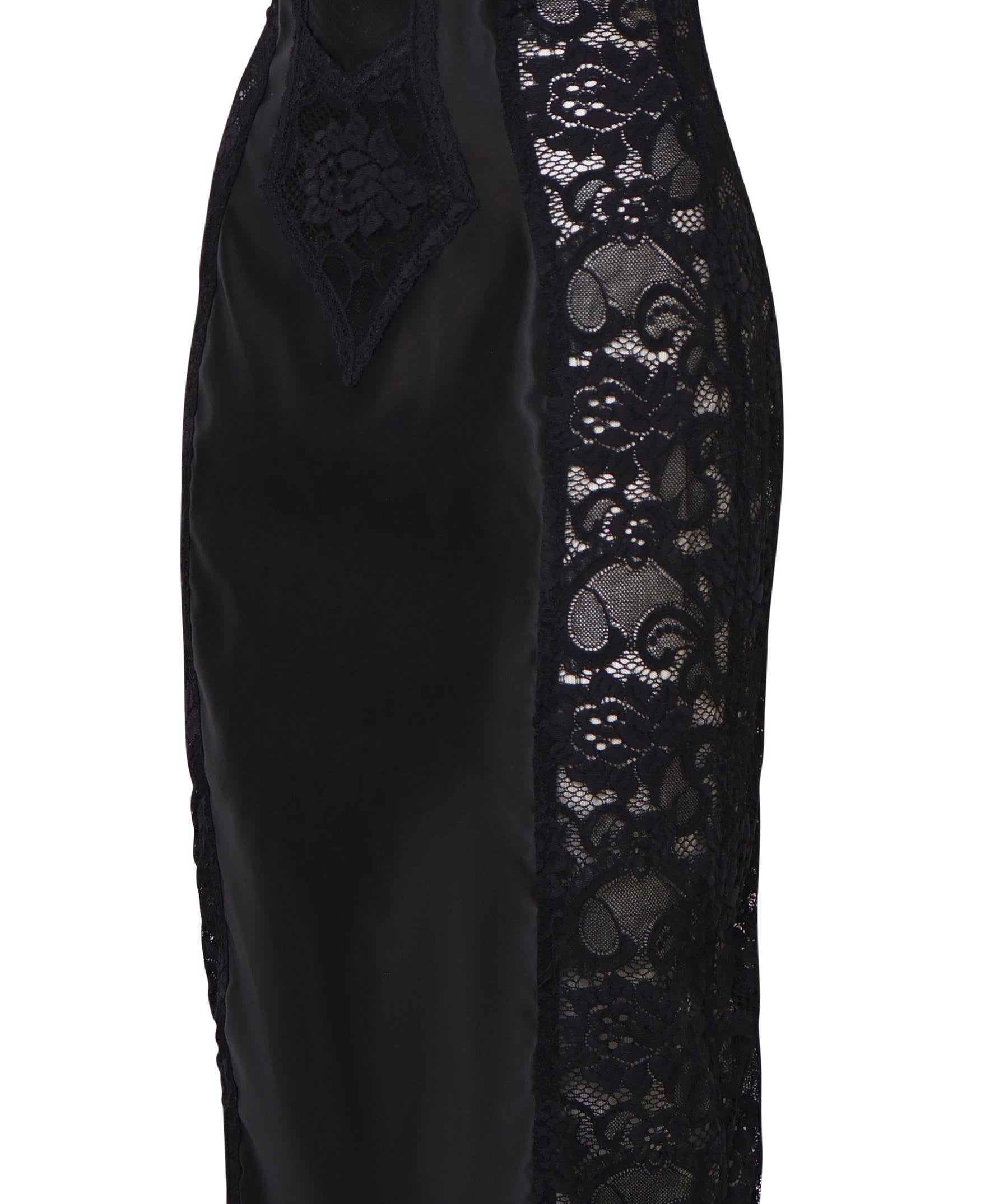 Abito longuette corsetteria in raso e pizzo F6JKZT GDCL9N0000 DOLCE & GABBANA 