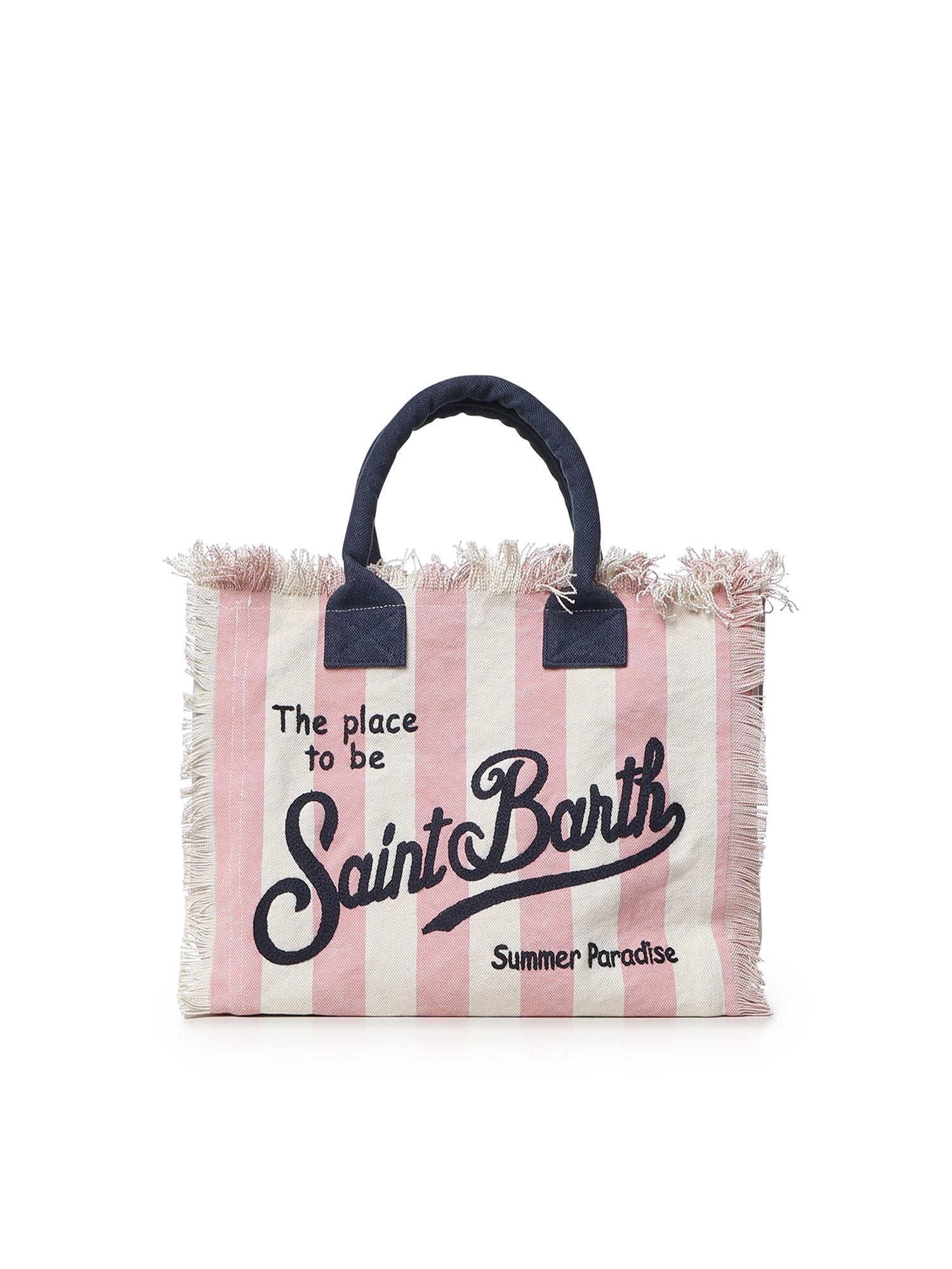 Borsa Vanity regular in canvas a righe VANI001 02626L MC2 SAINT BARTH 