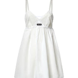 Abito corto in popeline fiammato sangallo MF6417 196JF0009 MIU MIU 