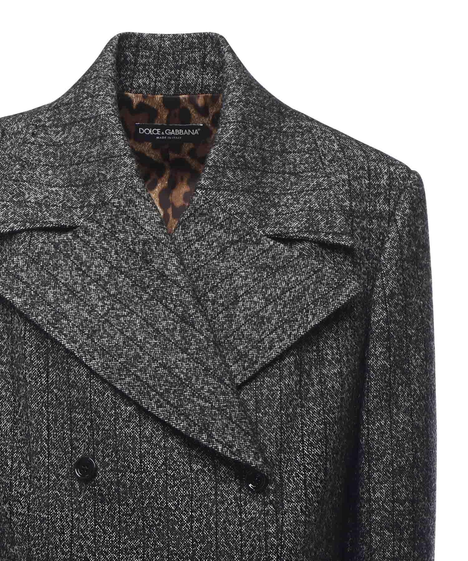 Giacca cropped in lana rigata F27FXT FRZANS8051 DOLCE & GABBANA 