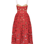 Abito midi ricamato con fiocco<BR/> PF25013M R SELF-PORTRAIT 