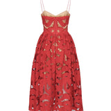 Abito midi ricamato con fiocco<BR/> PF25013M R SELF-PORTRAIT 